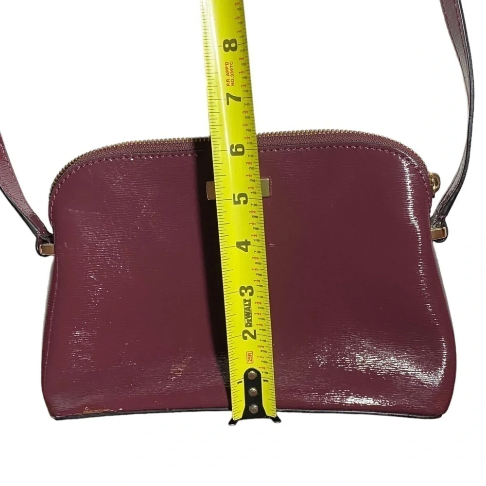 Kate Spade In Burgundy Patent Leather Crossbody Bag